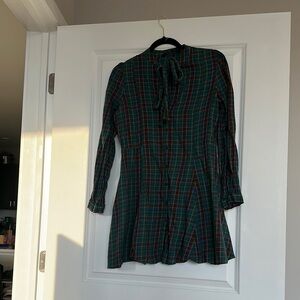 Plaid Long Sleeve Dress